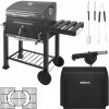 Záhradný uhlíkový gril Liatinový rošt s krytom Popolník + teplomer Záhradný uhlíkový gril Liatinový rošt s krytom Popolník + teplomer