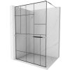 Mexen Kioto+ sprchová stena s poličkou Walk-in 130 x 200 cm, čierny vzor, chróm - 800-130-121-01-78 Mexen Kioto+ sprchová stena s poličkou Walk-in 130 x 200 cm, čierny vzor, chróm - 800-130-121-01-78
