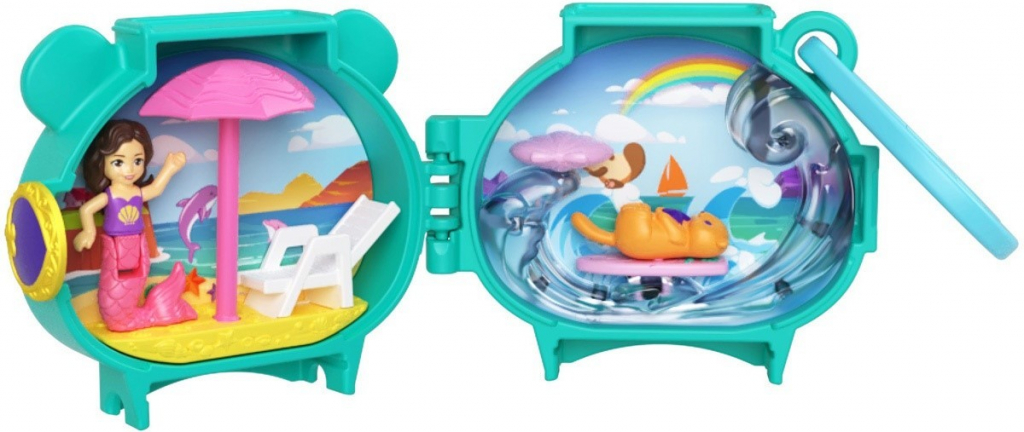 Mattel Polly Pocket Mini: Pet Connects – Otter Compact Playset HKV48