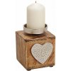 Nefertitis Svietnik z mangového dreva Kocka so srdiečkom NF32901 - 10 x 12,5 cm Nefertitis Svietnik z mangového dreva Kocka so srdiečkom NF32901 - 10 x 12,5 cm
