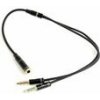 GEMBIRD Kabel rozdvojka jack 3,5mm (4 pólový) na 2x3,5mm F/M, kovové koncovky, 20cm, černá CCA-418M GEMBIRD Kabel rozdvojka jack 3,5mm (4 pólový) na 2x3,5mm F/M, kovové koncovky, 20cm, černá CCA-418M