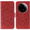 Peňaženkové kožené puzdro Mandala Embossing na Xiaomi 15 Ultra - Červená Peňaženkové kožené puzdro Mandala Embossing na Xiaomi 15 Ultra - Červená