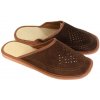 Pánske kožené hnedé papuče MORTI Pánske kožené hnedé papuče MORTI