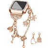 AppleMix Remienok + kryt pre Apple Watch 7 / 8 41 mm - retiazka + prívesky + puzdro s kamienkami - Rose Gold pink AppleMix Remienok + kryt pre Apple Watch 7 / 8 41 mm - retiazka + prívesky + puzdro s kamienkami - Rose Gold pink