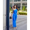 Fasardi Elegant one-shoulder overall with wide legs, cornflower blue Other