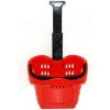Košík nákupný na kolieskach červený plast Košík nákupný na kolieskach červený plast