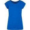 Build Your Brand Voľné dámske tričko s ohrnutými rukávmi Jasno modrá