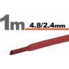 Zmršťovacia hadica 11025P 4,8/2,4mm/1m červená bužírka Zmršťovacia hadica 11025P 4,8/2,4mm/1m červená bužírka