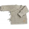 Dojčenský svetrík rastúci na zaväzovanie na boku tm. béžová Dojčenský svetrík rastúci na zaväzovanie na boku tm. béžová
