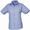 PREMIER PR 302 / Dámska popelínová košeľa s krátkym rukávom - mid blue XXXL PREMIER PR 302 / Dámska popelínová košeľa s krátkym rukávom - mid blue XXXL