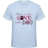 Premium Tričko pre Deti - Dizajn s motívom - Láska a pes - Bábätkovská modrá - 164 - Detské Premium Tričko pre Deti - Dizajn s motívom - Láska a pes - Bábätkovská modrá - 164 - Detské