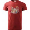 Bicie farebné splash - Klasické pánske tričko vyššej gramáže - 3XL ( Bordová ) Bicie farebné splash - Klasické pánske tričko vyššej gramáže - 3XL ( Bordová )