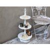 Luxusne vyzerajúci trojposchodový kovový biely stojan ako etažér 36 x 83 cm Chic Antique 39154 Luxusne vyzerajúci trojposchodový kovový biely stojan ako etažér 36 x 83 cm Chic Antique 39154