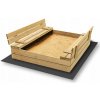 KulWood Drevené pieskovisko s lavičkami prírodné 120cm KulWood Drevené pieskovisko s lavičkami prírodné 120cm