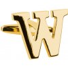 Bubibubi Manžetový gombík zlaté písmeno W Bubibubi Manžetový gombík zlaté písmeno W