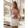 Svetloružová pletená vesta s košeľou CELESTIA MY2217 ONE SIZE Svetloružová pletená vesta s košeľou CELESTIA MY2217 ONE SIZE