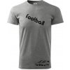 FOOTBALL nápis šikmo - Klasické pánske tričko vyššej gramáže - XS ( Tmavosivý melír ) FOOTBALL nápis šikmo - Klasické pánske tričko vyššej gramáže - XS ( Tmavosivý melír )