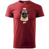 Sablio Tričko s potlačou Pug life - červené 2XL Sablio Tričko s potlačou Pug life - červené 2XL