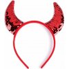 Čertovské rohy s flitrami - červená Čertovské rohy s flitrami - červená