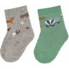 STERNTALER Ponožky protišmykové Zvieratká ABS 2ks light grey melange chlapec veľ. 19/20 cm- 12-18 m