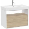 Roca Meridian skrinka 80x46x56.5 cm závesná kúpeľňová skrinka pod umývadlo biela-dub A858107607 Roca Meridian skrinka 80x46x56.5 cm závesná kúpeľňová skrinka pod umývadlo biela-dub A858107607