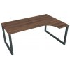 Pracovný stôl UNI O, ergo, ľavý, 180x75,5x120 cm, orech/čierna Pracovný stôl UNI O, ergo, ľavý, 180x75,5x120 cm, orech/čierna