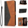 Peňaženkové kožené puzdro Dual-color na Oppo A38 - Čierna a hnedá Peňaženkové kožené puzdro Dual-color na Oppo A38 - Čierna a hnedá