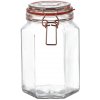 Šesťhranná sklenená dóza s pákovým uzáverom 1,3 l Šesťhranná sklenená dóza s pákovým uzáverom 1,3 l
