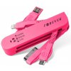 3in1 USB Kábel iphone 4/5/micro ružový Forever 3in1 USB Kábel iphone 4/5/micro ružový Forever