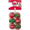Kong Holiday vianočné pískacie tenisové lopty 5 x 5 x 5 cm 6 ks
