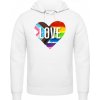 B&C KING Mikina s Kapucňou - Dúhové srdce Love - Biela - 3XL - Pánske B&C KING Mikina s Kapucňou - Dúhové srdce Love - Biela - 3XL - Pánske