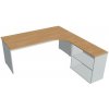 Hobis Pracovný stôl Gate, ergo, ľavý, 180x75,5x200 cm, dub/sivá Hobis Pracovný stôl Gate, ergo, ľavý, 180x75,5x200 cm, dub/sivá