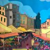 Norimpex diamantové maľovanie Tržnica 30 x 40 cm