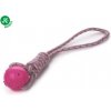 JK ANIMALS Bavlnené preťahovadlo s TPR loptou 42 cm
