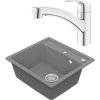 Granitový drez Vima s batériou Grohe Eurosmart 500x530 mm sivý Granitový drez Vima s batériou Grohe Eurosmart 500x530 mm sivý