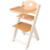 Sedees Jídelní rostoucí židlička přírodní s autíčkem, bílé bočnice - chytrá židle Sedees Sedees Jídelní rostoucí židlička přírodní s autíčkem, bílé bočnice - chytrá židle Sedees