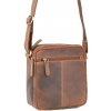 Značková pánska kožená taška cez rameno KT188 hnedá