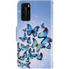 Peňaženkové puzdro Colored Drawing na Huawei P40 –motýľe Peňaženkové puzdro Colored Drawing na Huawei P40 –motýľe
