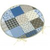 Bellatex Sedák Adéla kulatý hladký, Patchwork modrá - průměr 40 cm Bellatex Sedák Adéla kulatý hladký, Patchwork modrá - průměr 40 cm