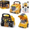 JOKO Sada Malého Automechanika Školský Autobus s volantom, so svetlom a zvukom, autobus na učenie opravovať, žltý JOKO Sada Malého Automechanika Školský Autobus s volantom, so svetlom a zvukom, autobus na učenie opravovať, žltý