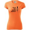 Eat sleep play - šach - Dámske Fantasy športové (dresovina) - XL ( Neon mandarine ) Eat sleep play - šach - Dámske Fantasy športové (dresovina) - XL ( Neon mandarine )