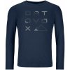 Pánske tričko Ortovox 185 Merino Brand Outline Ls M Veľkosť: L / Farba: modrá Pánske tričko Ortovox 185 Merino Brand Outline Ls M Veľkosť: L / Farba: modrá