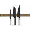 Wook | drevená magnetická lišta na nože - brest montáž: montáž na sklo/stenu, veľkosť: 25 x 4 x 2 cm (3 nože)