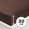 Jersey napínacie prestieradlo na vysoký matrac JR-026 Čokoládovo hnedé 180 x 200 - výška 30 cm Jersey napínacie prestieradlo na vysoký matrac JR-026 Čokoládovo hnedé 180 x 200 - výška 30 cm