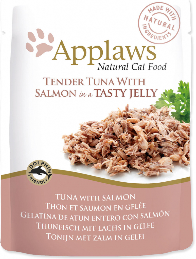 Applaws cat pouch tuna wholemeat with salmon in jelly 70 g