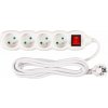 STREND PRO Kábel DG-F804BK L-3 m, predlžovací, biely, 4x zásuvka + vypínač, new edition STREND PRO Kábel DG-F804BK L-3 m, predlžovací, biely, 4x zásuvka + vypínač, new edition