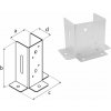 Domax PSP DX zaskrutkovacia pätka stĺpika so štvorcovou základňou otvorená 140 - 141 x 152 x 221 x 2.5 mm 10 ks