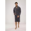 Pánsky župan De Lafense 811 Plush M-2XL tmavě modrá L Pánsky župan De Lafense 811 Plush M-2XL tmavě modrá L