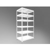 Kovový regál do špajze Biedrax 60 x 90 x 210 cm, biely - 6 políc biele lamino 12mm Kovový regál do špajze Biedrax 60 x 90 x 210 cm, biely - 6 políc biele lamino 12mm