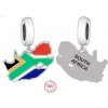 Prívesok striebro 925 Južná Afrika vlajka - srdce prívesok náramok Cestovanie